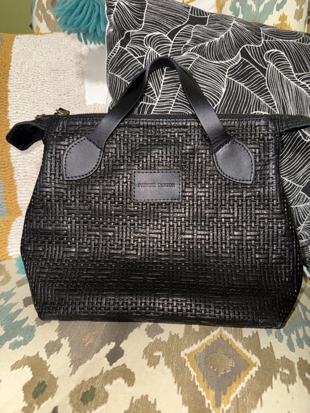 Parker Thatch Black Basketweave Small Charlie